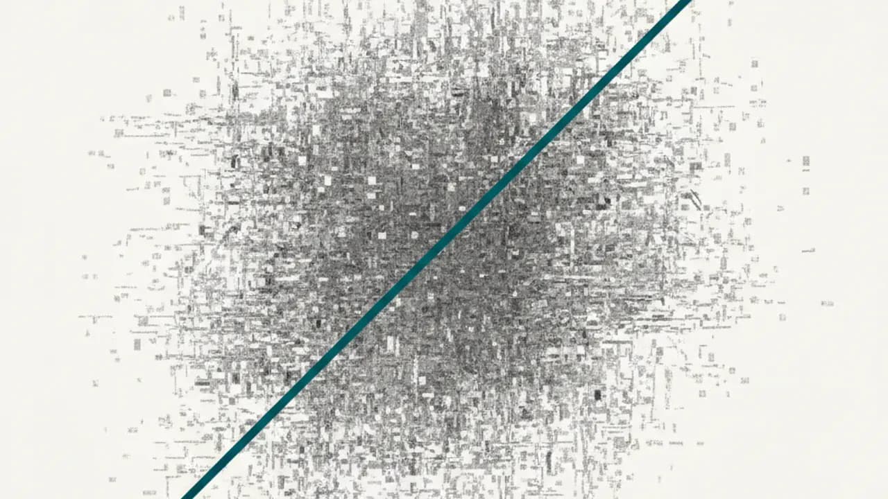 Abstract image of signal being lost in visual noise