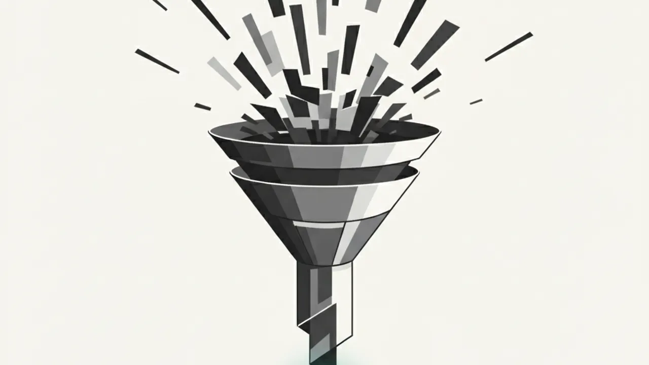 Conceptual funnel of AI-generated answers converting into business leads