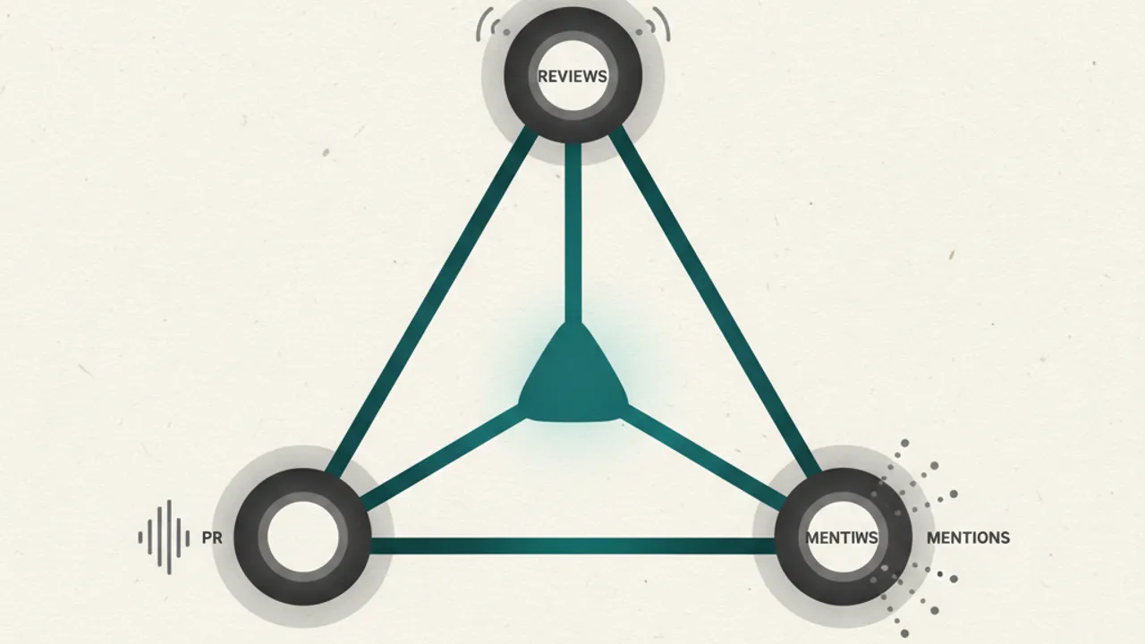 Abstract triangular diagram connecting three authority signals